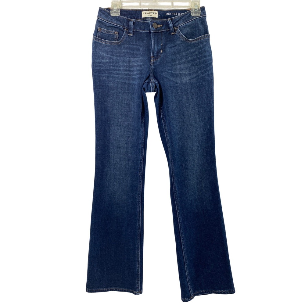 Lee Crafted Jeans Women 4 M‎ Mid Rise Bootcut Dark Wash Denim Casual
